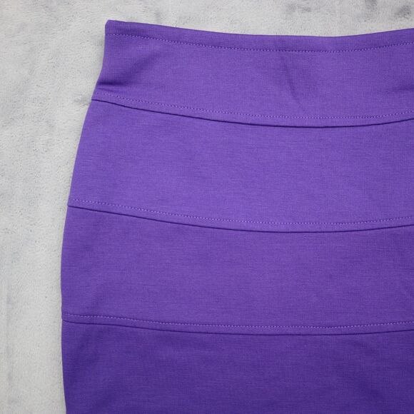 Basic House Skirt Womens S Purple Short Bandage Solid Elastic Waist Pull On - Picture 10 of 12